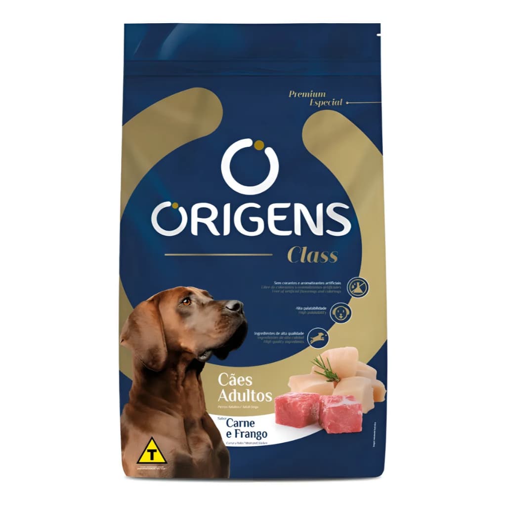 Ração Origens Class Cães Adultos Premium Especial Carne e Frango 15kg