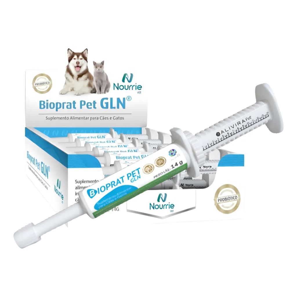 Bioprat Pet GLN Probiótico suplemento Cães e Gatos - 14g