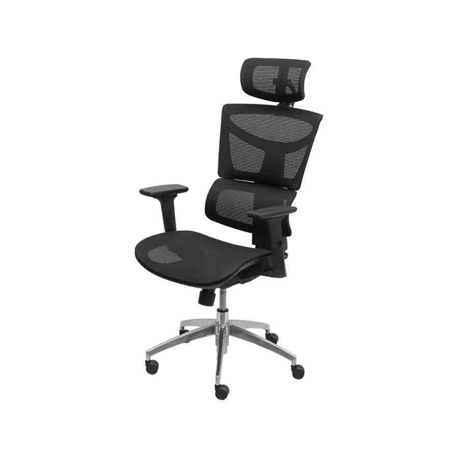 Cadeira de Escritório em Tela Essen Alta Preta Back System