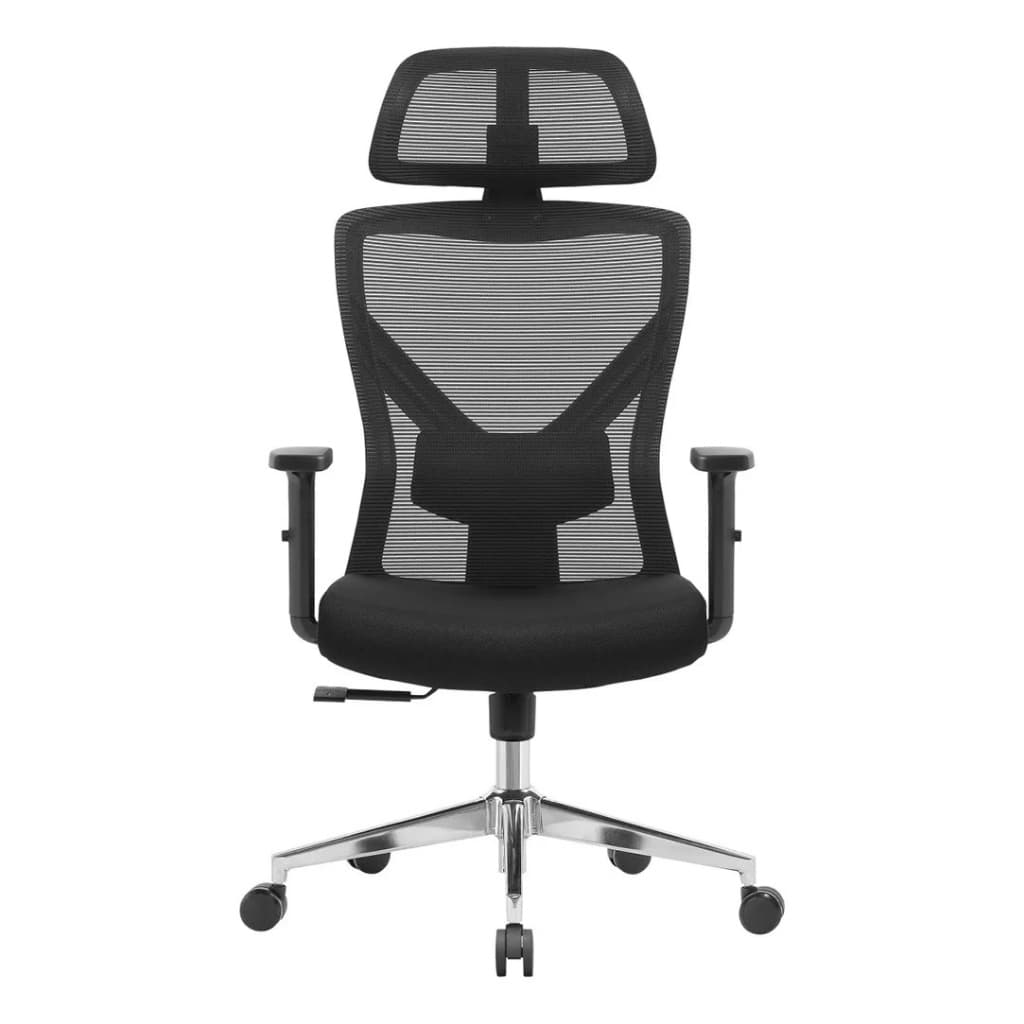 Cadeira de Escritório em Tela Presidente Ergotela Giratória 150 Kg Preto Tela Mesh Em Fios De Nylon