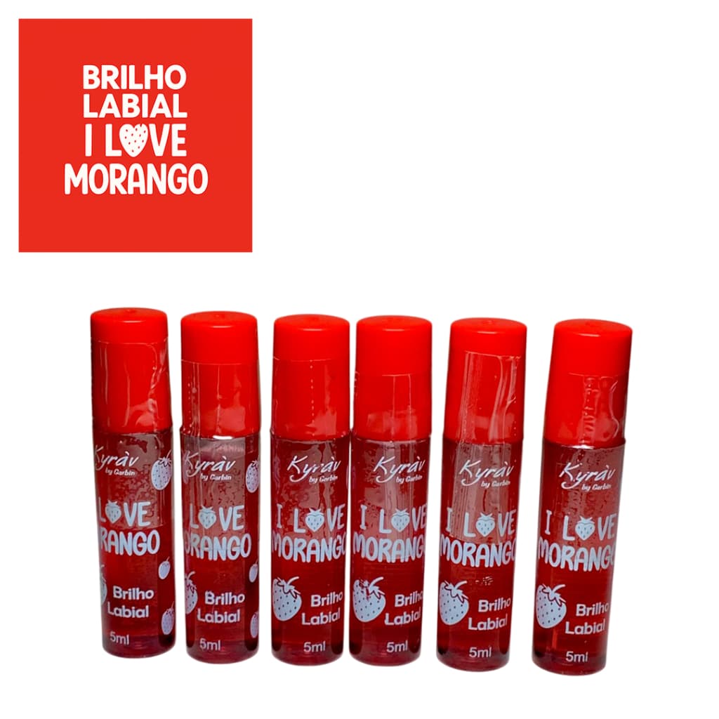 Kit 06 Brilho Labial I love Morango Kyrav