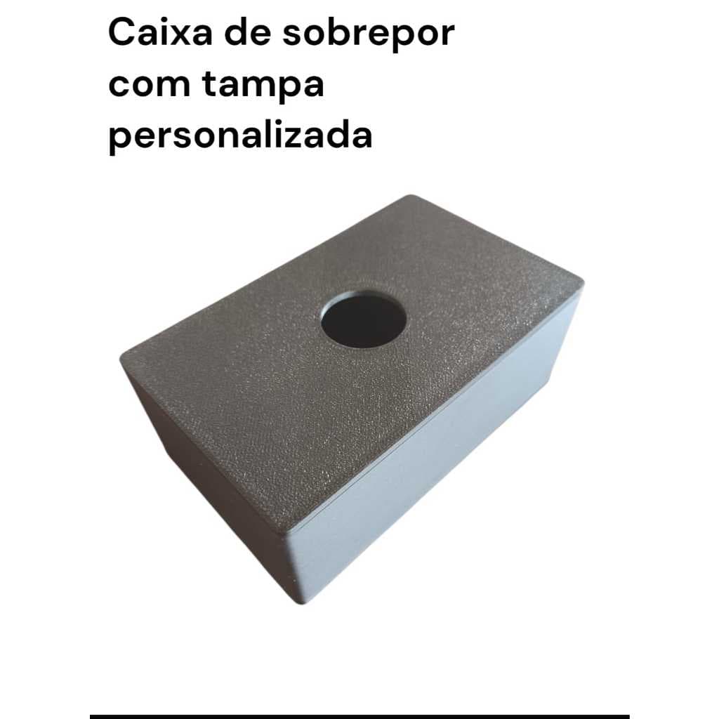 Caixa Sobrepor 4x2 Adaptador Interruptor Inteligente com tampa personalizada Preta