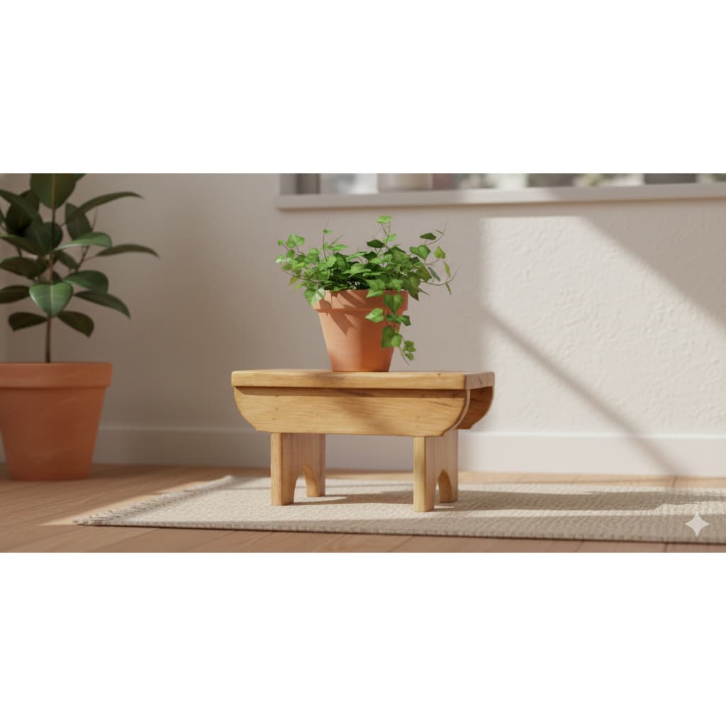Banquinho Rústico de Madeira Pinus Maciça | Banquinho Pé de Galinha Multiuso | Artesanal Decorativo para Plantas