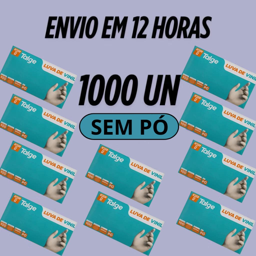 KIT Luva de Vinil S/PÓ Talge 1.000 UNIDADES