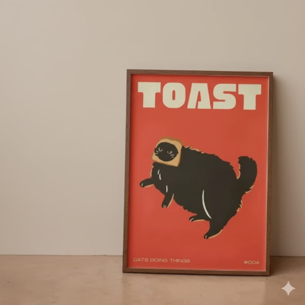 Quadros decorativos Gato preto pop moderno Art animal engraçado, gatinho bonito (1 peça)