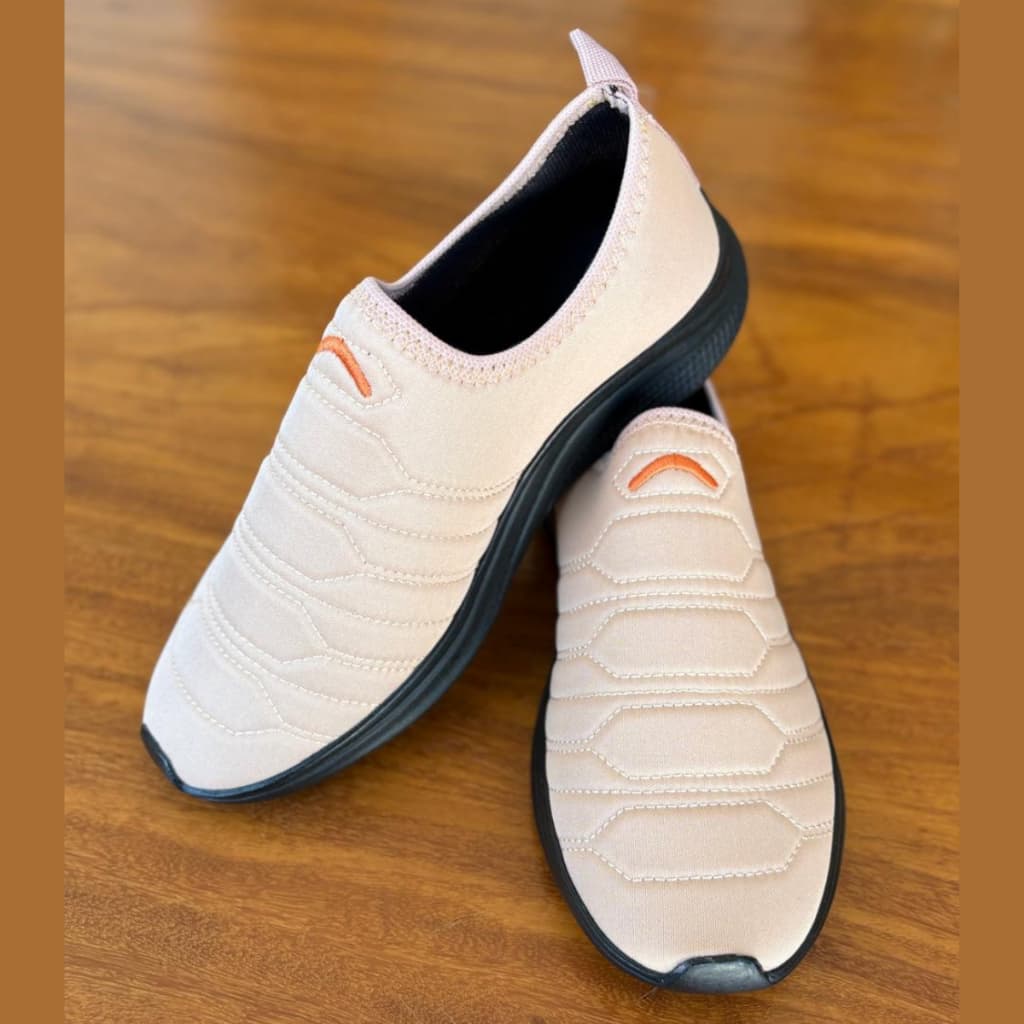 Tênis Meia Feminino Slip On Ortopédico Flexível  Caminhada Antiderrapante Esportivo Sneaker Academia