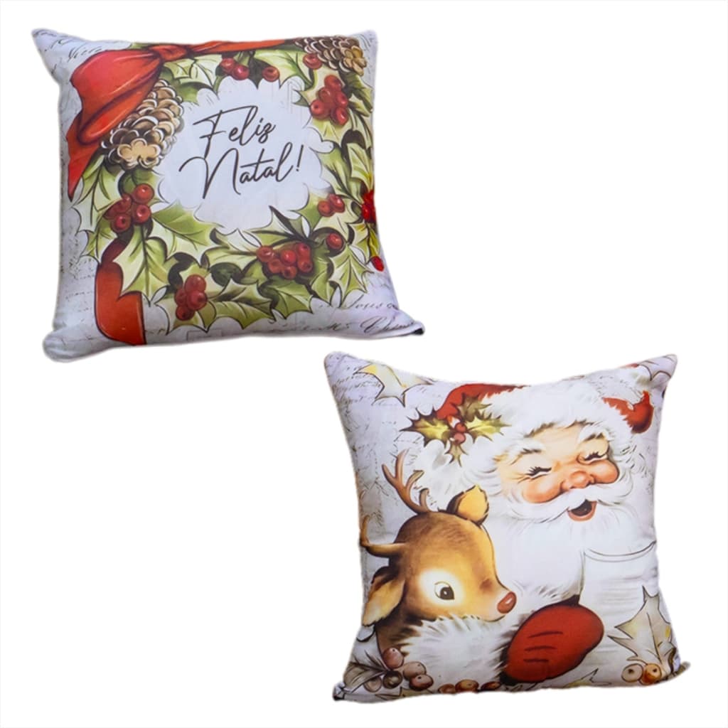 Kit com 2 Capas de Almofada de Natal 40x40cm – Decoração Natalina