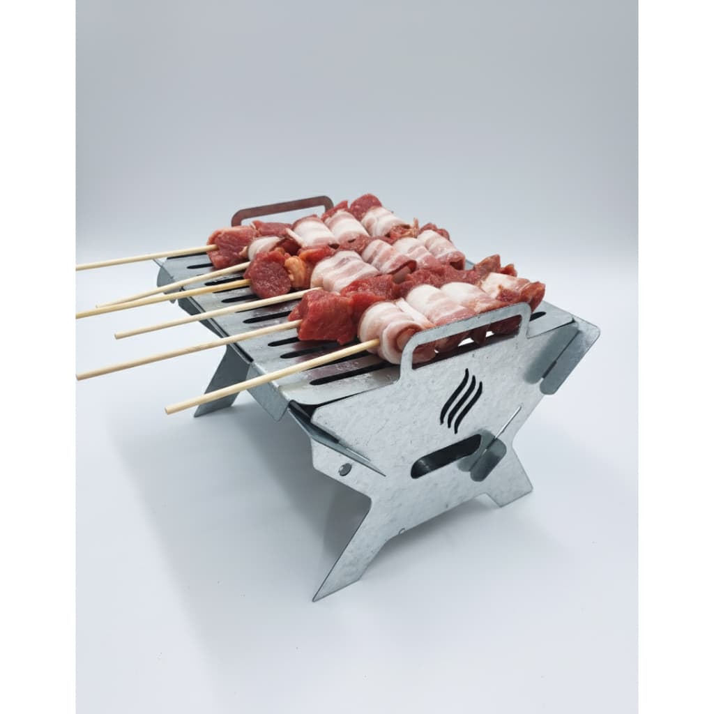 Mini Churrasqueira Portátil Galvanizada - Compacta e Econômica com Montagem Fácil
