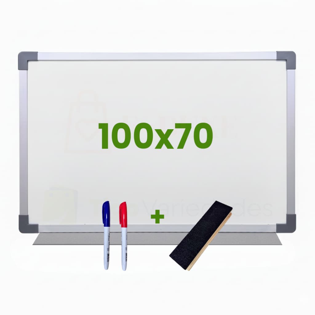 Lousa Quadro Escolar Branco Moldura MDF Aluminizado 100x70