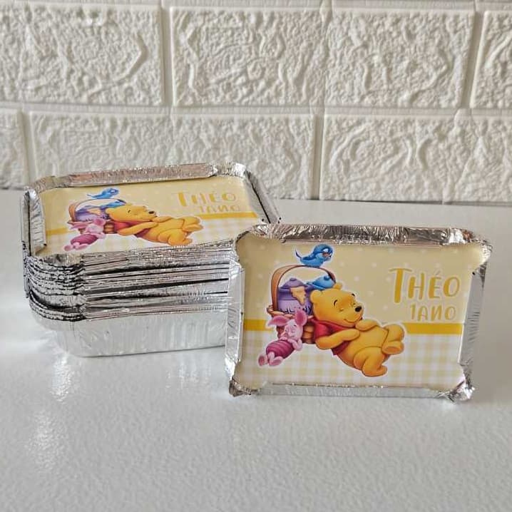 Marmitinha Metalizada Ursinho Pooh Personalizada / Lembrancinha de festa Ursinho Pooh / Personalizados Ursinho Pooh