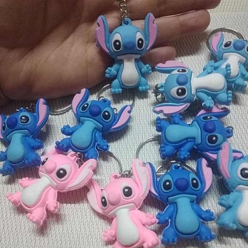 Chaveiro Emborrachado 3D Stitch e Angel Brindes e Lembrancinhas