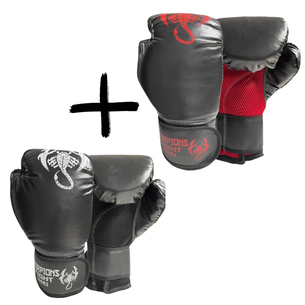 Kit 2 Pares de Luvas Boxe Muay Thai + Sacola Brinde | MMA Kickboxing