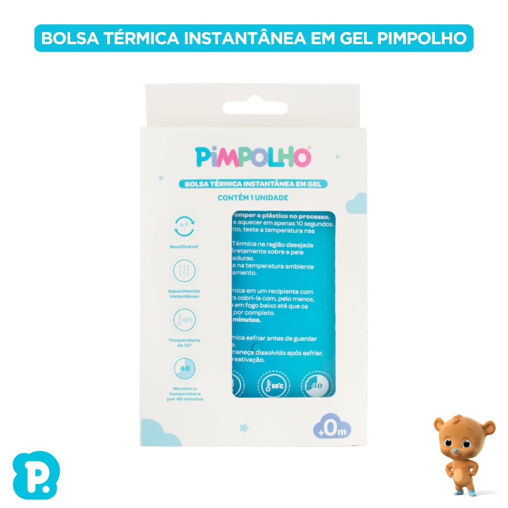 Bolsa Térmica em Gel Instantânea Bebê Pimpolho Azul Unissex Envio Imediato