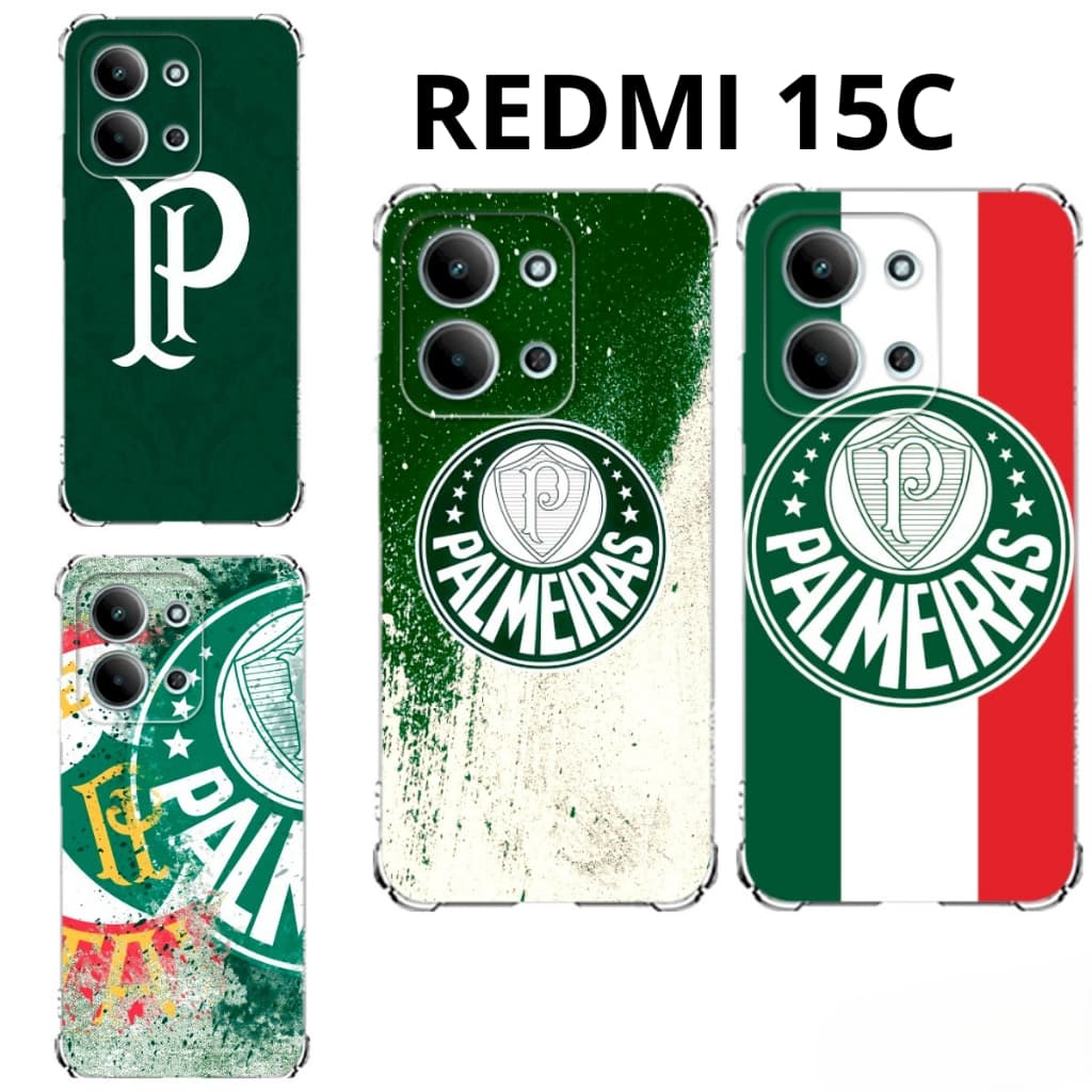 REDMI 15C Capa Inspirada no Verdão Alviverde: Capinha Case TPU Time Palmeiras Xiaomi Redmi 15C