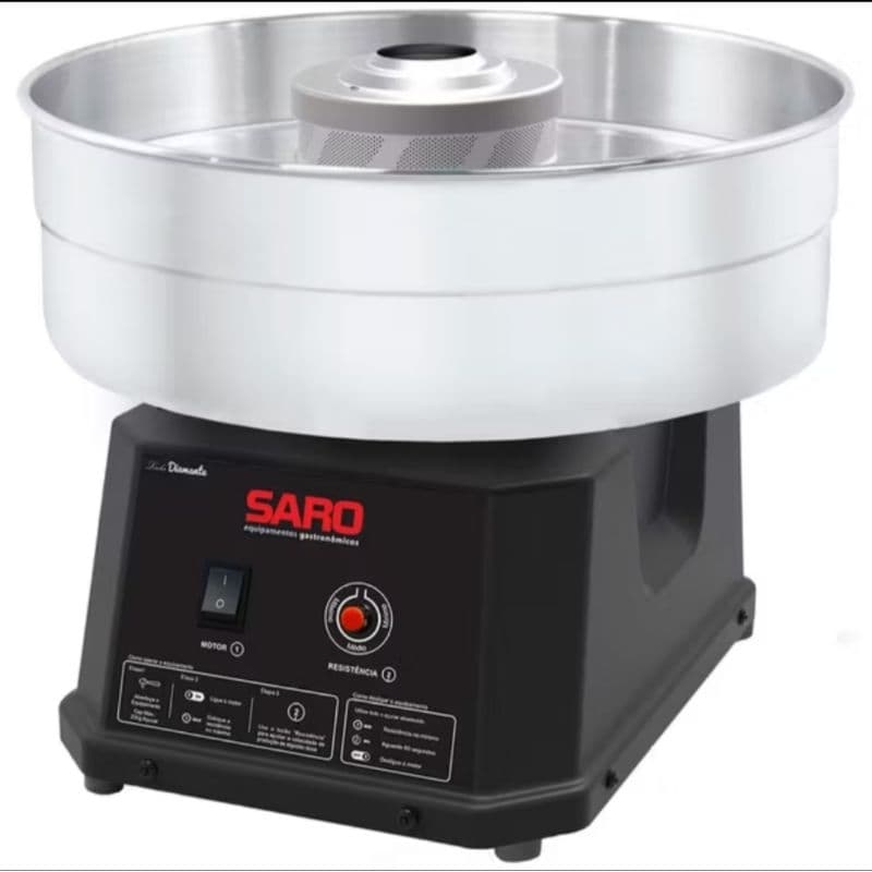 Maquina Algodão Doce Festas Portátil Renda Extra Nf Cor Inox Bivolt Saro