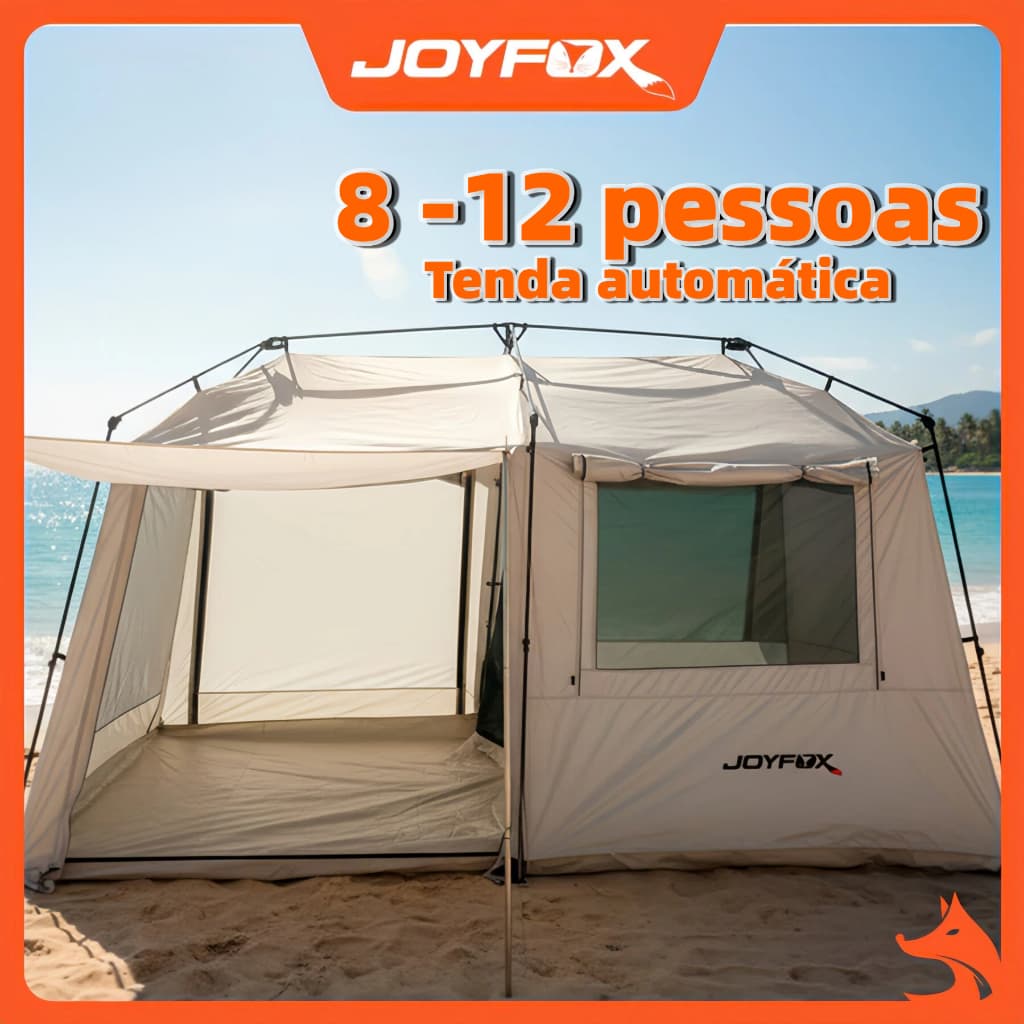 JOYFOX Barraca Camping Acampamento 8-12 Pessoas Montagem automática da tenda 380*260*200cm