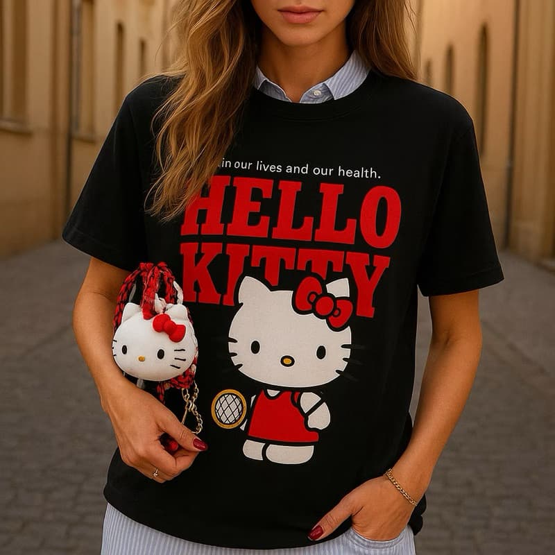 Blusa Feminina Estilosa Hello Kitty Gatinha Tenis Premium 100% algodão