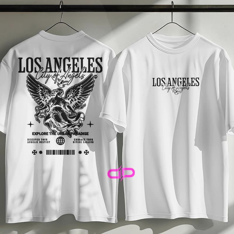 Camiseta Masculina Algodão no Estilo Urbano Streetwear City Of Los Angeles do P ao G3