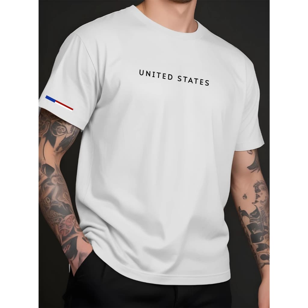 Camiseta Manfinity UNITED STATES Urban Camisa Street Wear Masculina 100% Algodão