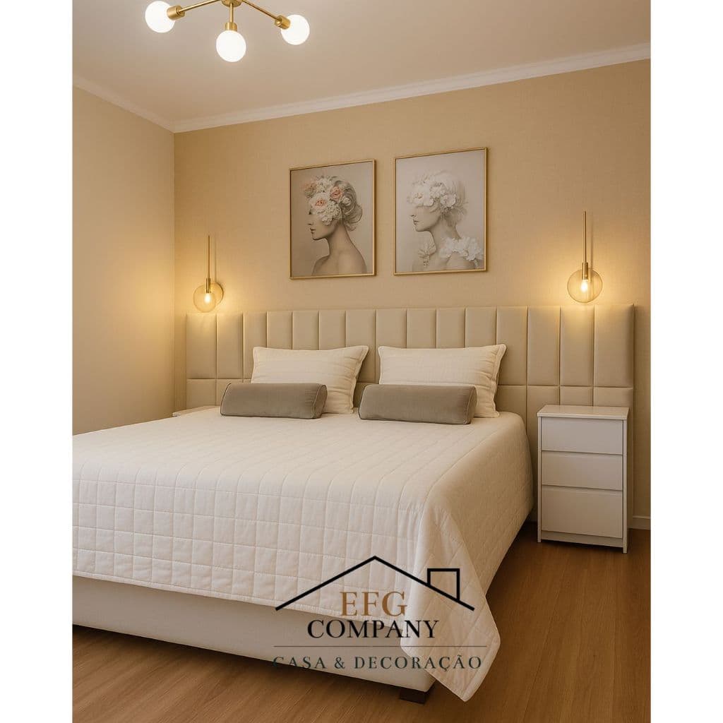 KIT Cabeceira para Cama Box Tecido PAVIA 60x20cm Moderno - Autocolante | ENVIO RAPIDO