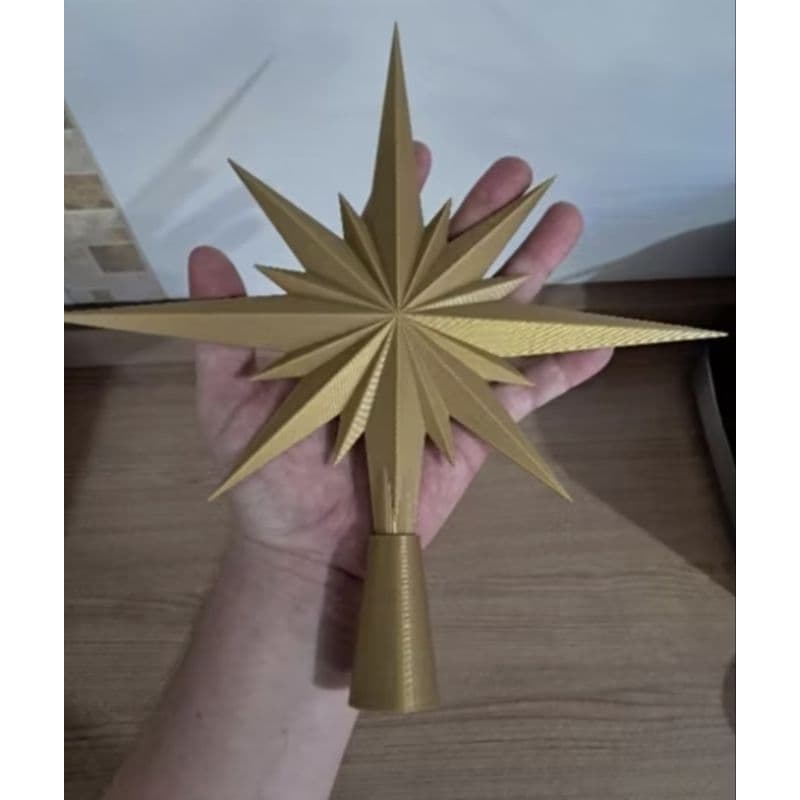 Estrela topo de árvore 30cm 3D