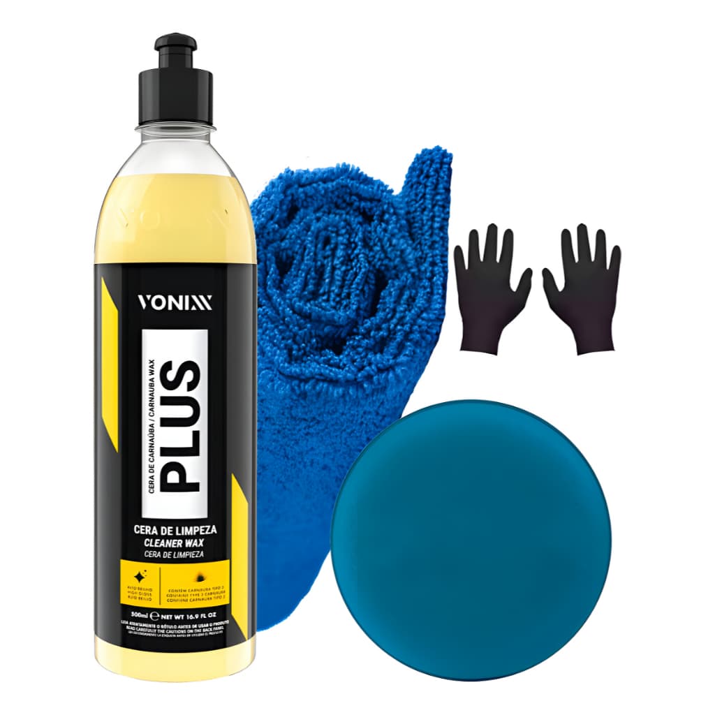 Cera Automotiva Carnaúba Plus Vonixx 500ml + Aplicador Toalha Pano
