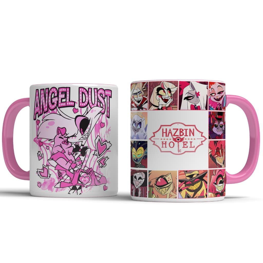 Caneca Hazbin Hotel - Angel Dust - Caneca de Cerâmica Personalizada