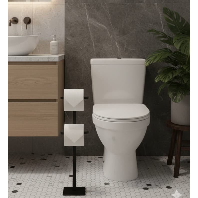 Porta Papel Higiênico de Chão para 2 Rolos – Suporte Moderno para Banheiro