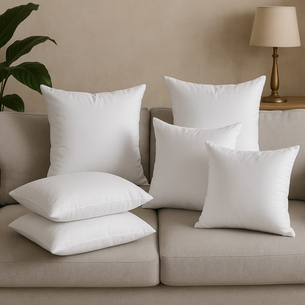Kit 4 Refil de Almofada Fibra Siliconada 50x50 Enchimento Macio Antialérgico Sofa Cama Decorativa