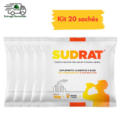 20 Sachês Repositor Hidroeletrolítico Isotônico em Pó Sudrat de 10g Cada (Repositor Energético) EPI