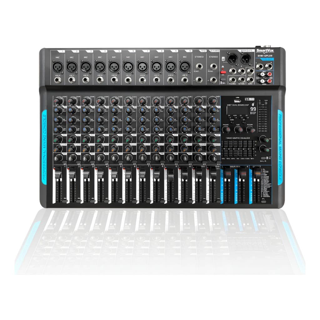 Mesa Som Profissional 12 Canais Console Misturador Efeitos