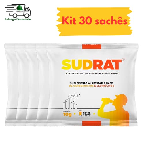 30 Sachês Repositor Hidroeletrolítico Isotônico em Pó Sudrat de 10g Cada (Repositor Energético) EPI