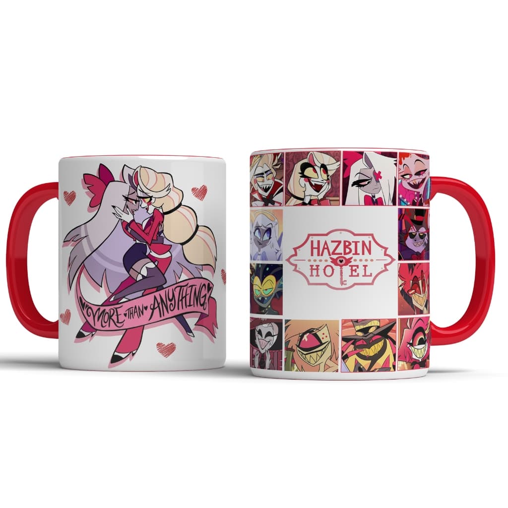 Caneca Hazbin Hotel Charlie e Vaggie - Caneca Cerâmica Personalizada