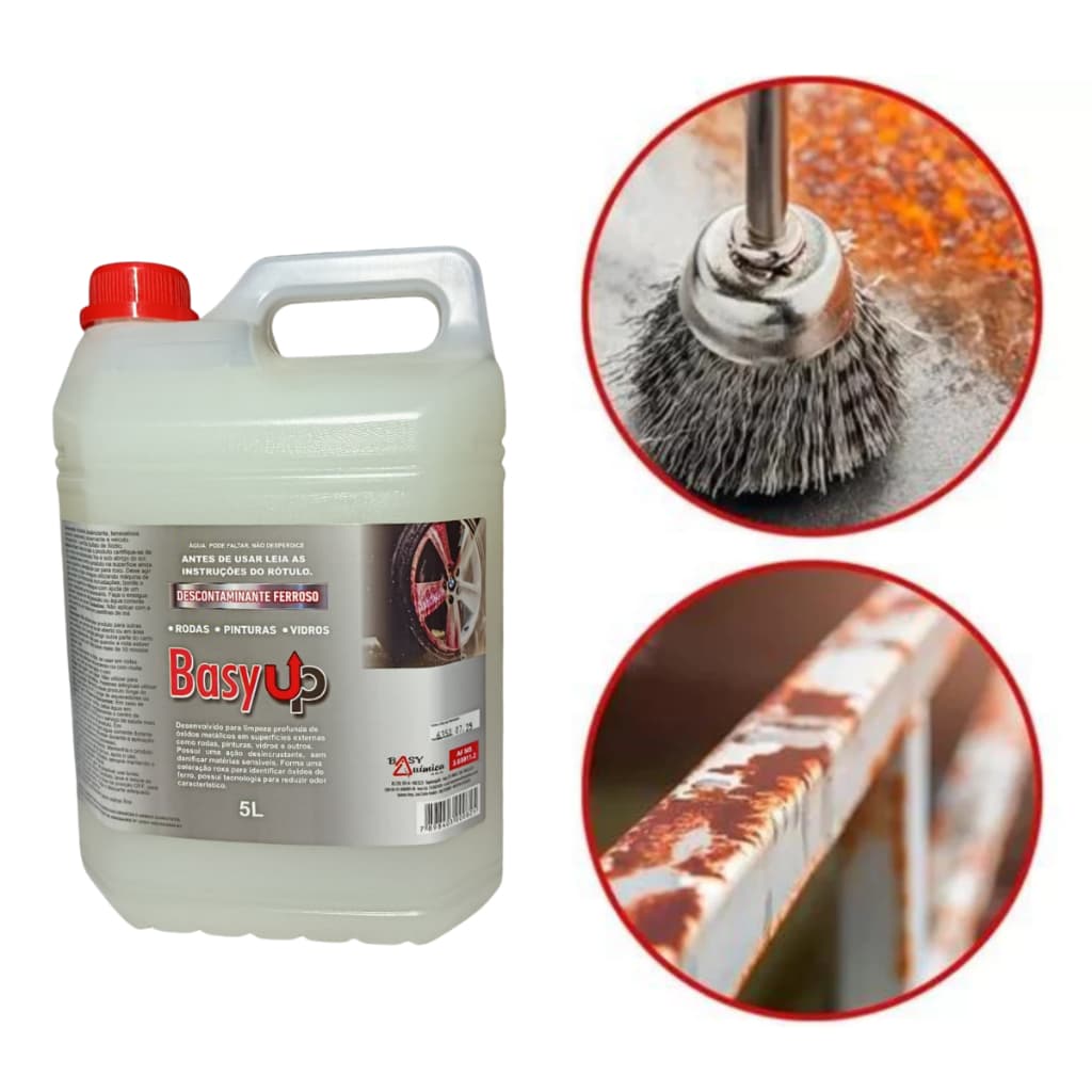 Descontaminante Multiuso Ferroso 5 Litros BasyUp Maior Rendimento Tratamento Ferros Veiculos