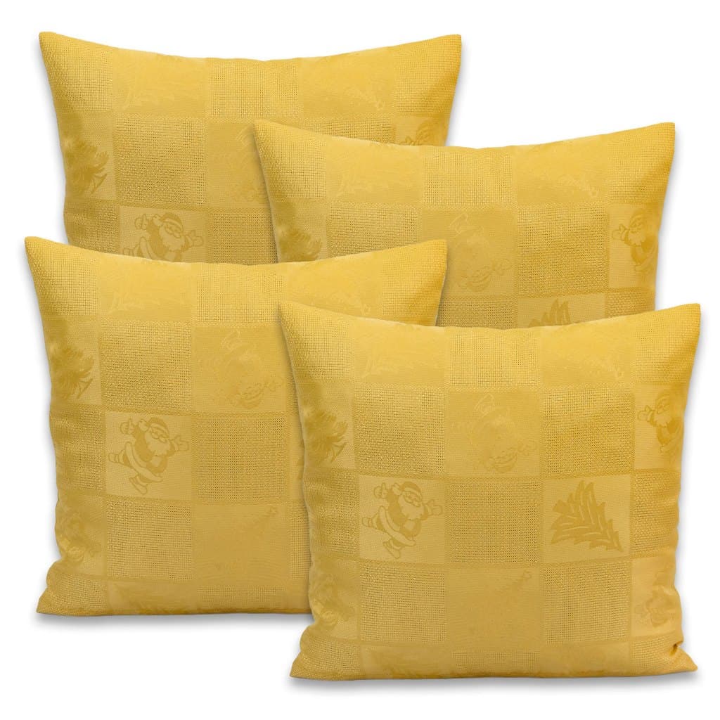 Kit 4 Capas de Almofada Jacquard Adamascado Natalinas 40x40 cm