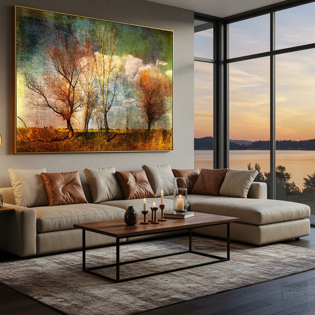Quadro Decorativo Árvores Secas Vintage