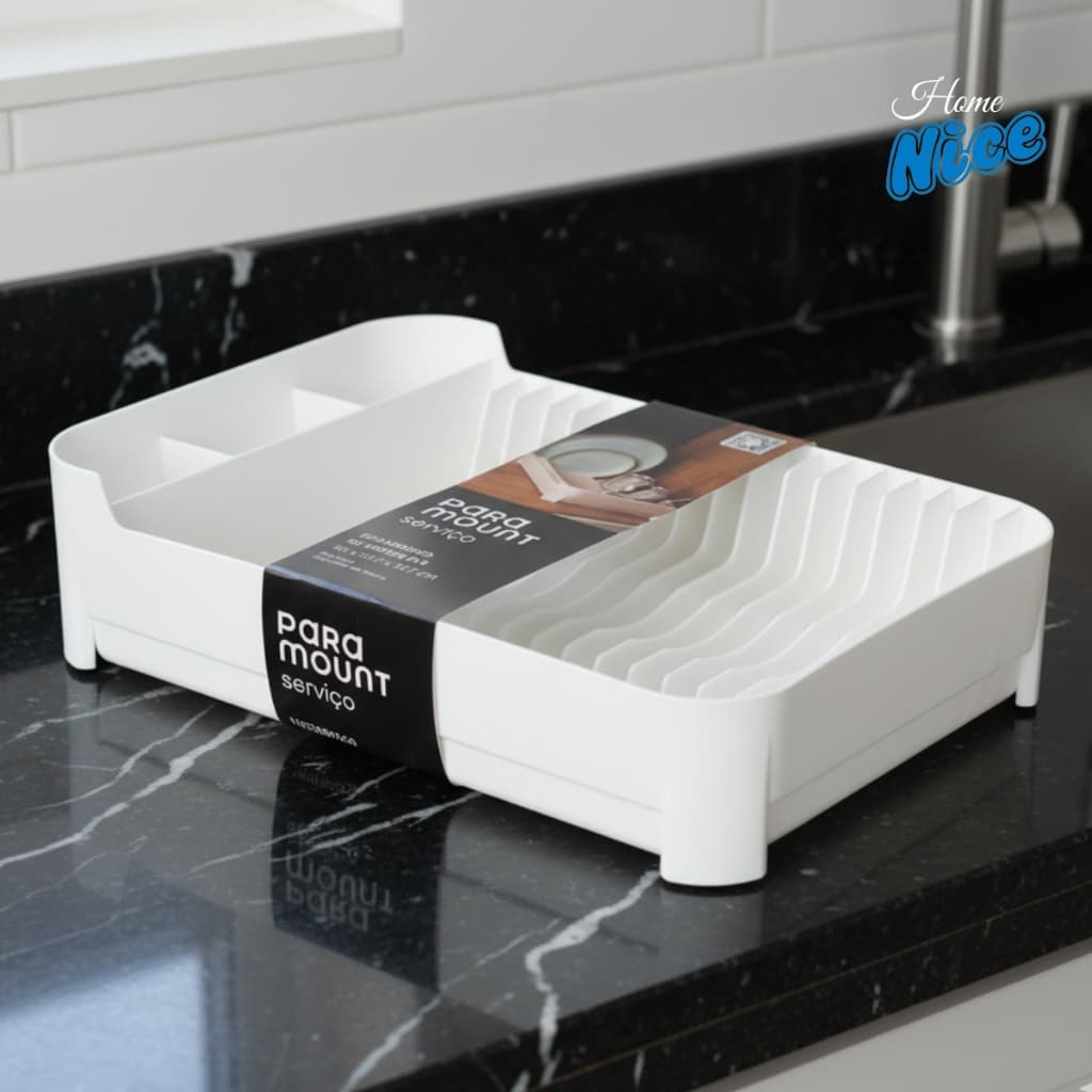 Escorredor de Pratos Branco 40 x 30,2 x 10,2 cm Branco