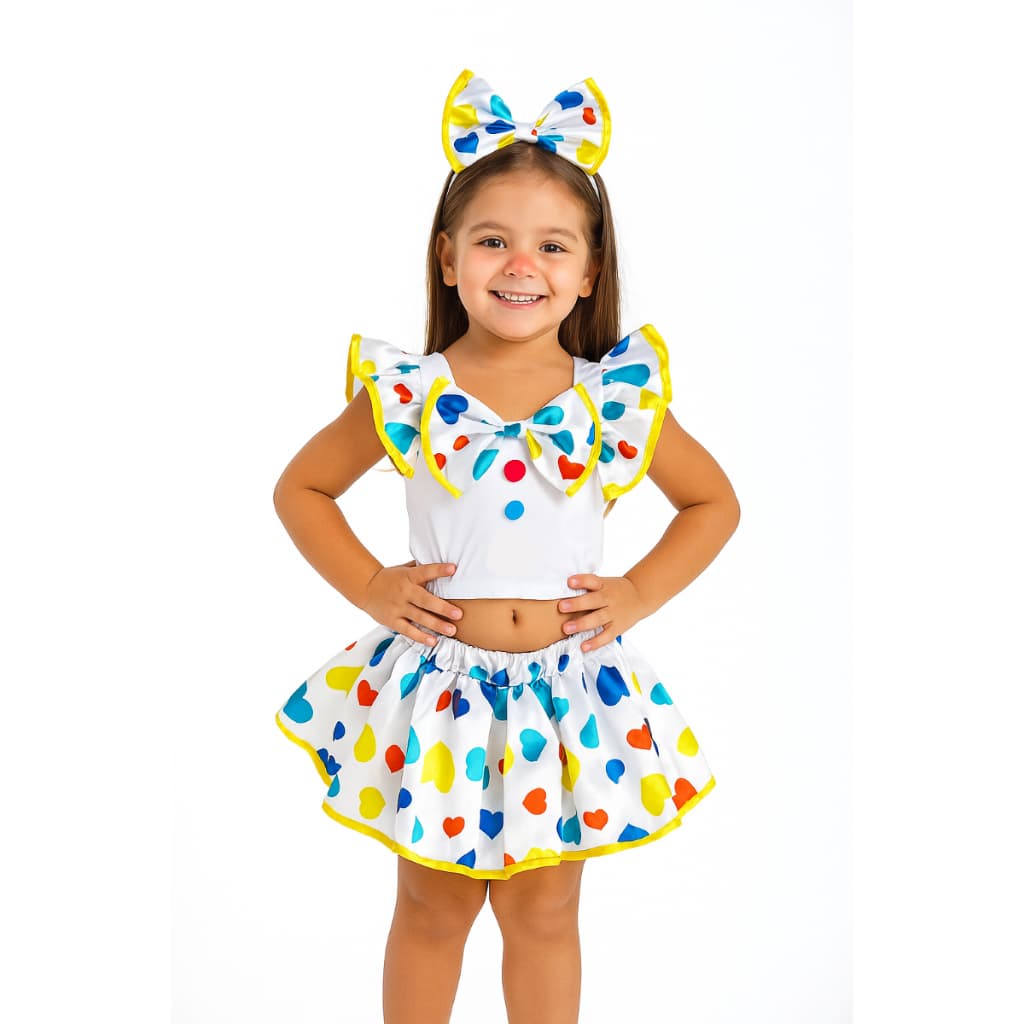 Fantasia Palhaça Infantil Meninas Carnaval Folia Festa de Crianças