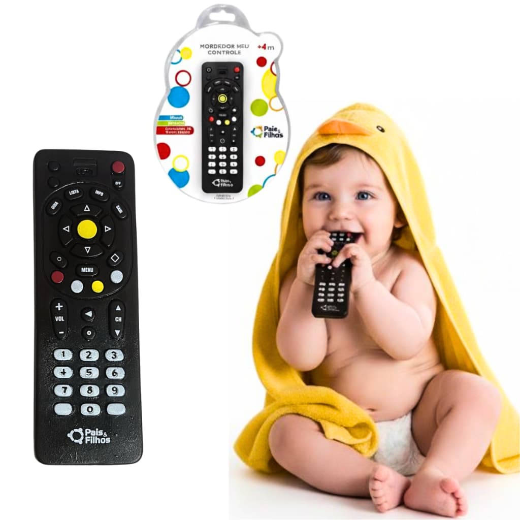 Mordedor Bebê Controle Remoto - Brinquedo Sensorial Anti estress | Alivia Dor Gengiva, Dentição Bebê