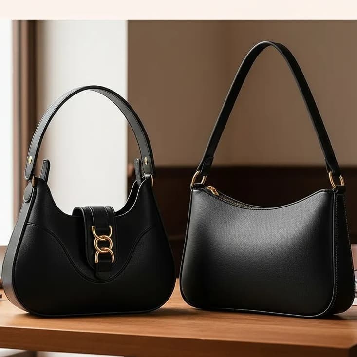 Bolsa feminina de ombro kit 2 bolsa baguete casual moda a temporal , fecho em ziper