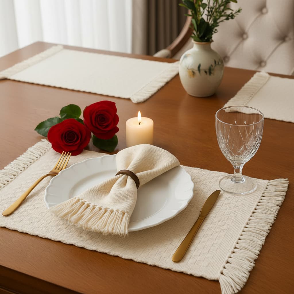Kit Jogo americano Off White. Decoração mesa posta, tear mineiro.