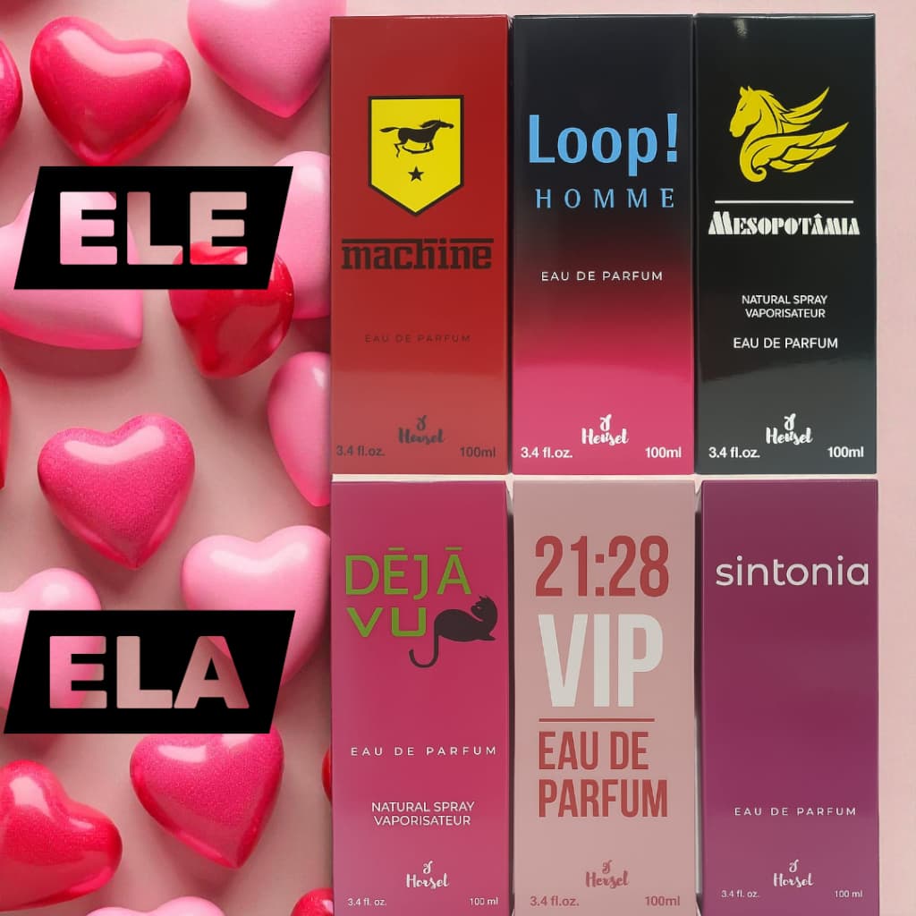 Kit de Perfumes com 6 Unidades 100ml cada – Aromas Masculinos e Femininos de Alta Fixação