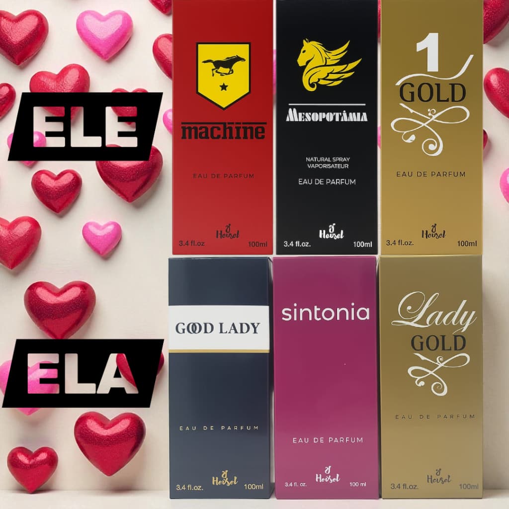 Kit com 6 Perfumes  – 3 Femininos + 3 Masculinos | inspirados nas melhores fragrâncias importadas