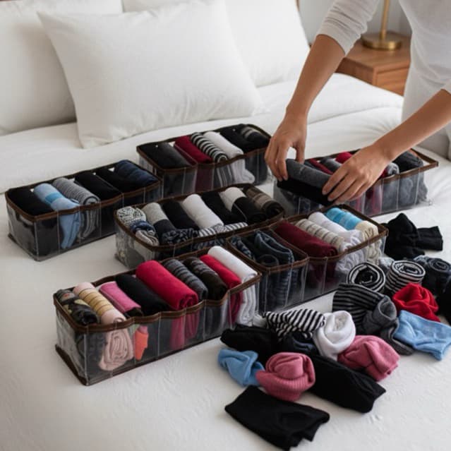 Kit 2 colmeias organizadoras transparente preto com bordas para gavetas P 35x13x10