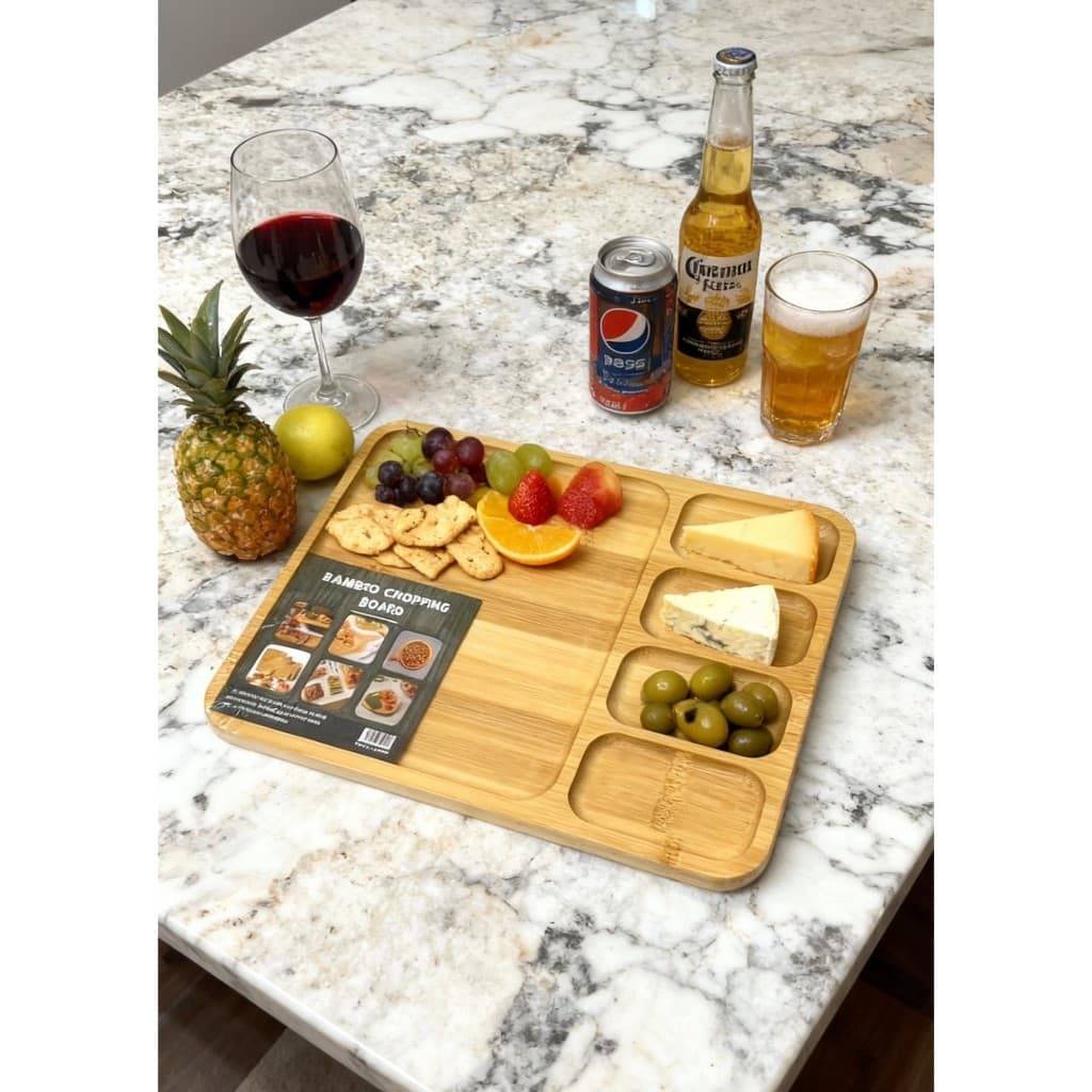 Bandeja Decorativa Bambu Para Petiscos Retangular