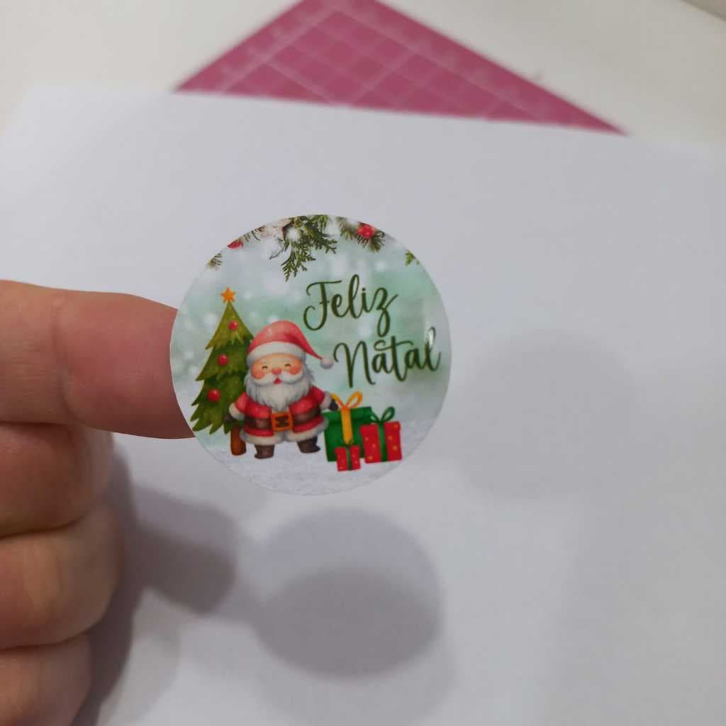Adesivos de Natal 35 ou 70 unidades, redondo - 3,5cm/ Feliz Natal Boas Festas Ano Novo