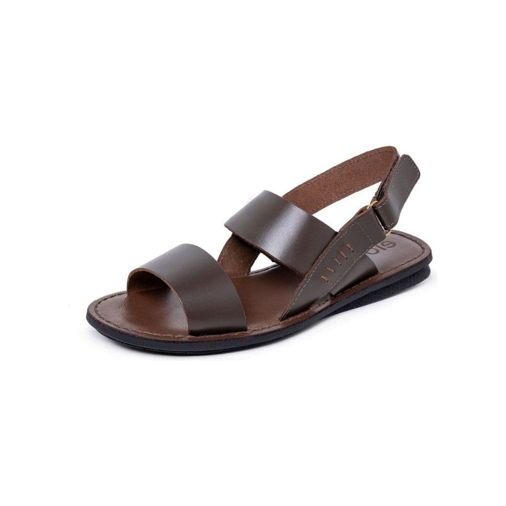 Chinelo Sandalia Em Couro Legitimo Gladiadora Confortável Lisa Lançamento Batta Shoes