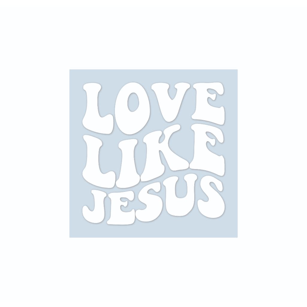 Adesivo em recorte Love Like Jesus branco vazado 10x10cm