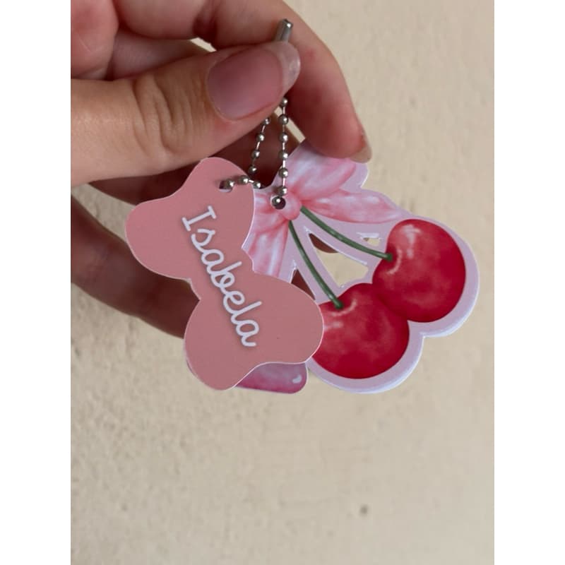Tag Personalizada Cerejinha + Correntinha | Lembrancinha Infantil