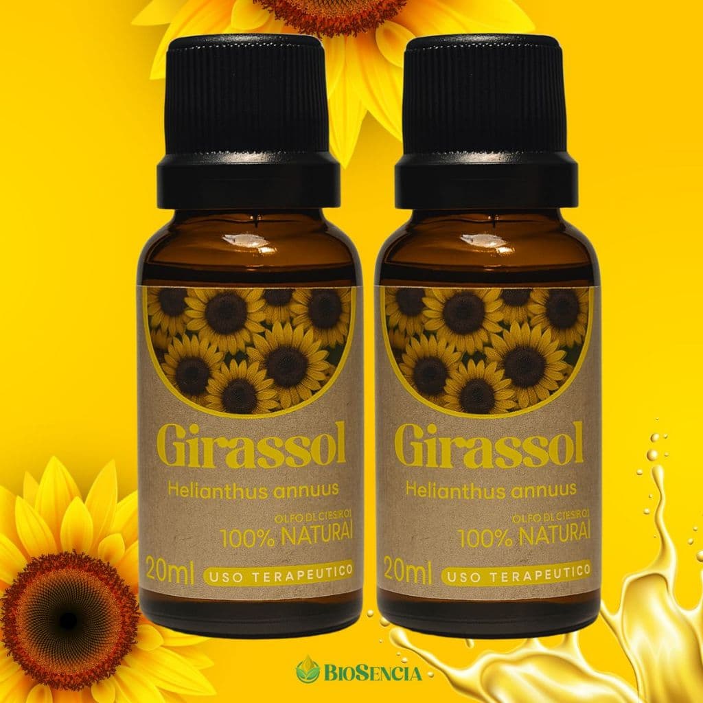Kit 2 Óleos Vegetais de Girassol 20 ml Cada – Cuidados Naturais para Corpo e Cabelo